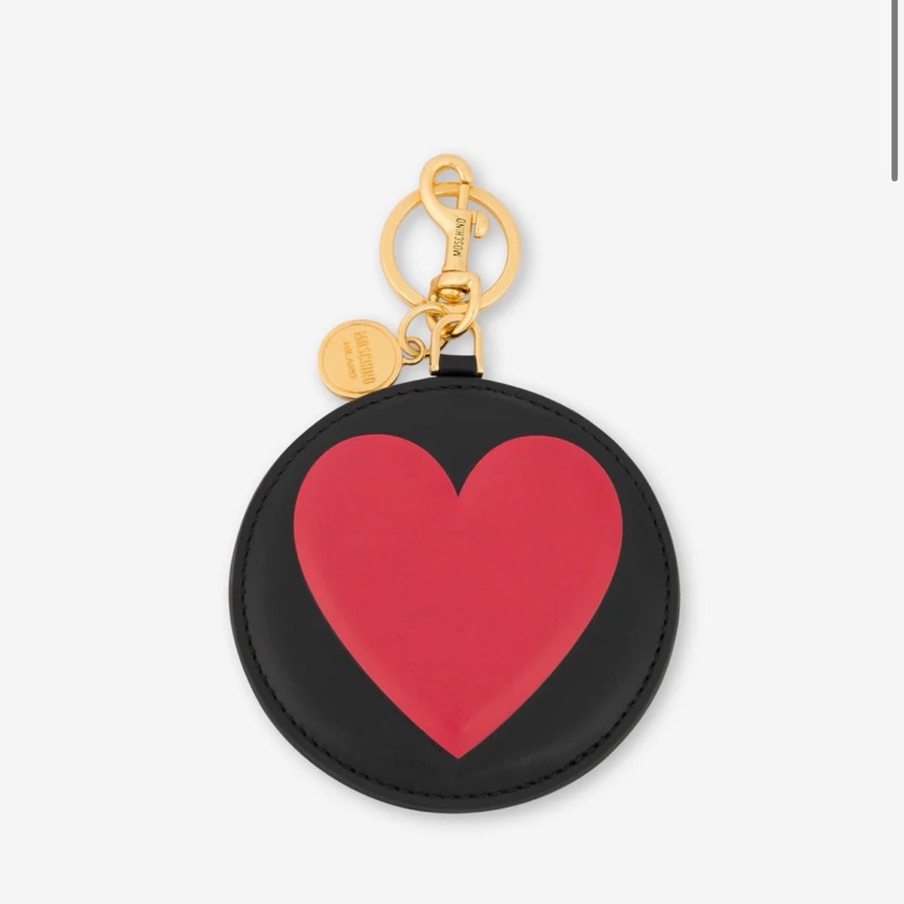 SOLD OUT Moschino Black and Gold Round Keychain
